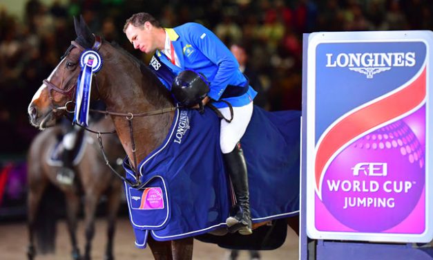 18-year-old super-stallion retires in emotional finale; Colombia’s Carlos Lopez finishes a close second ahead of Netherlands’ Harrie Smolders in third