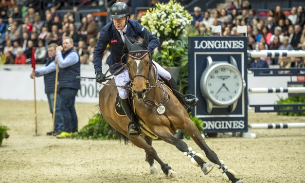 Belgium’s Olivier Philippaerts takes second ahead of Britain’s Michael Whitaker in third; 11-horse jump-off is a real thriller